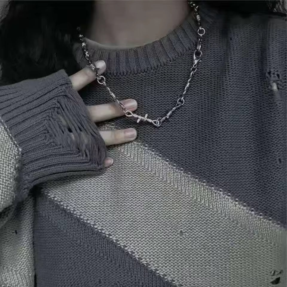 Barbed Wire Chain Necklace