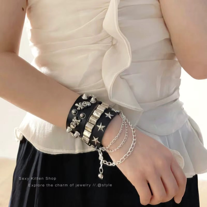 Skull Spiked Bracelet