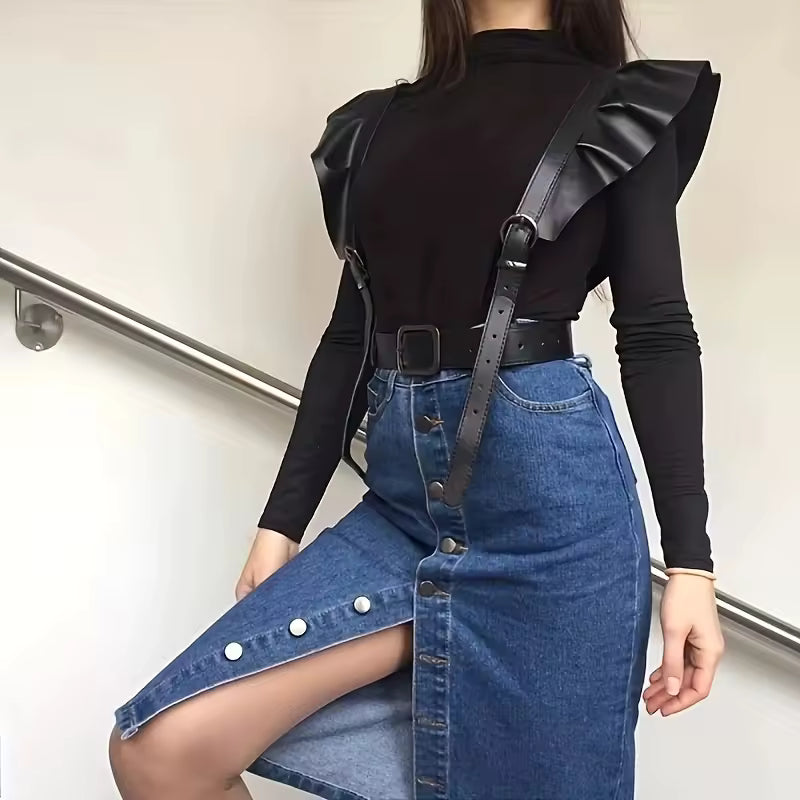 Ruffle Harness Corset Belt