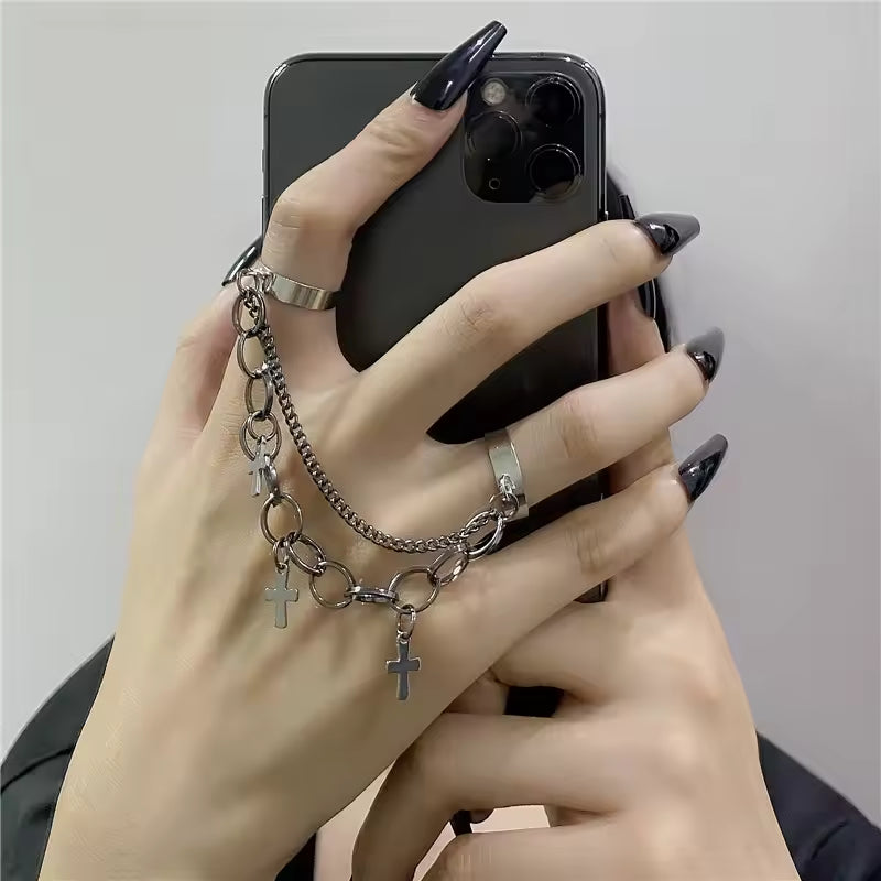 Cross Chain Rosary Ring