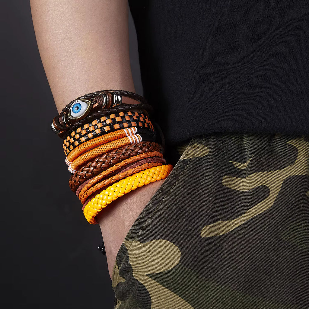 Orange 6pc Eye Bracelet