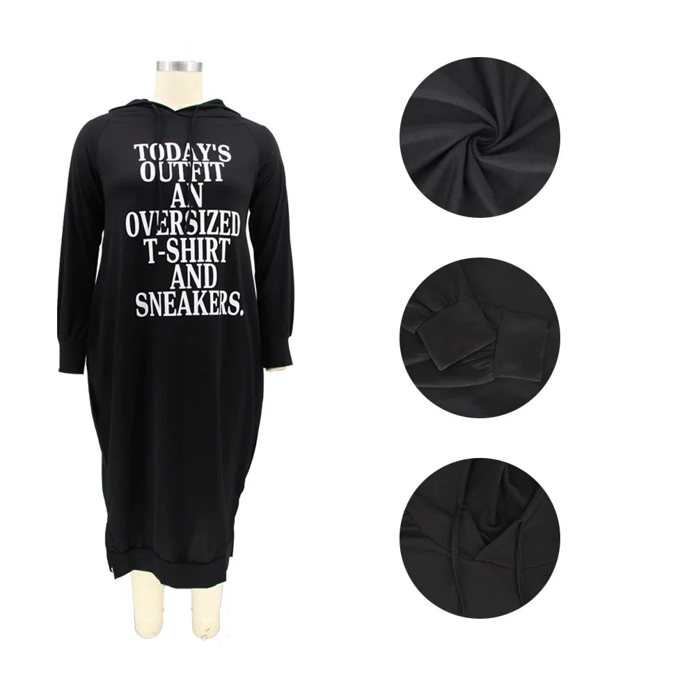 Plus Size Letter Hoodie