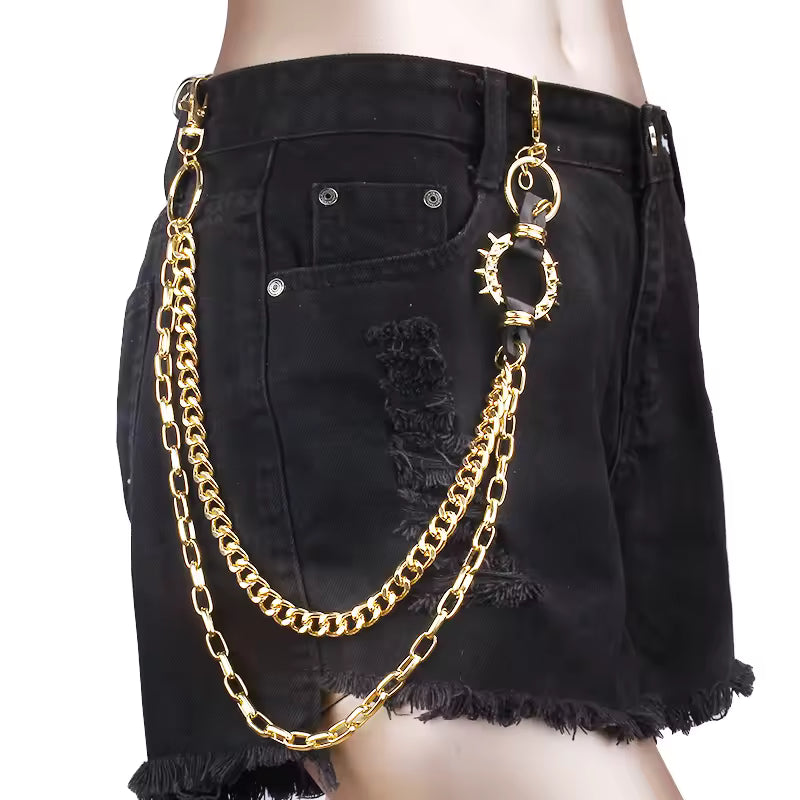 Spiked O Ring Pants Chain