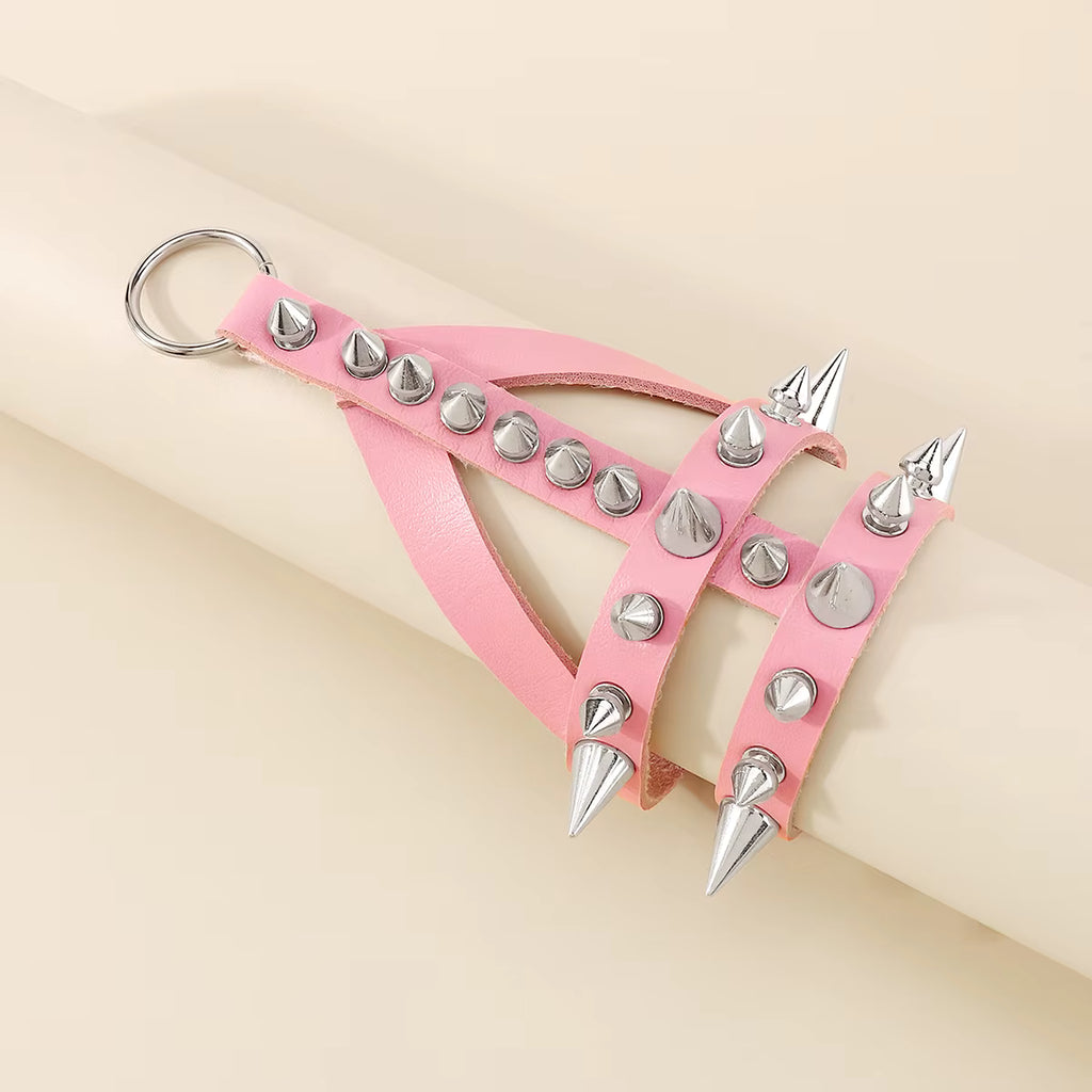 Pink Spiked Emo Bracelet