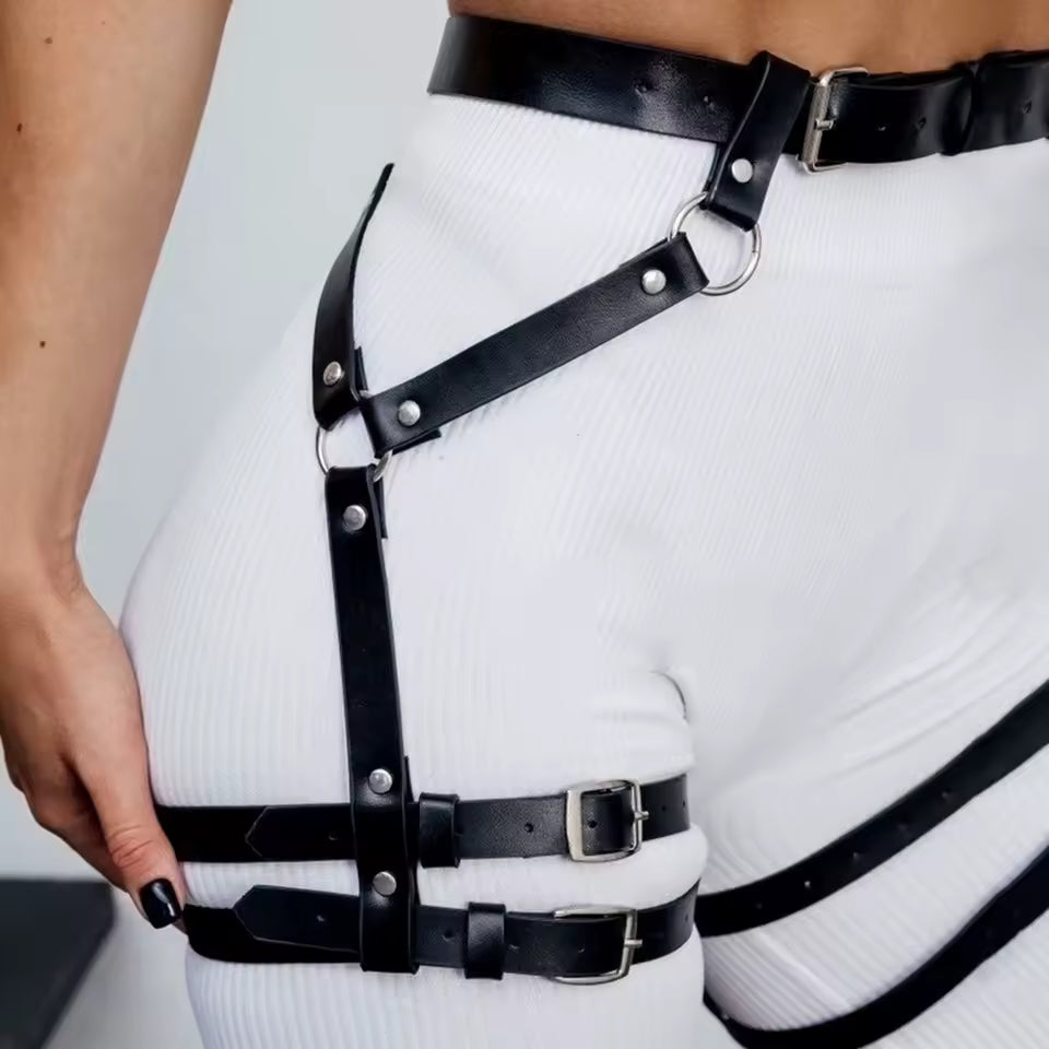 Vegan Leather Leg Harness