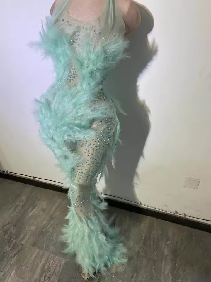 Drag Queen Feather Dress