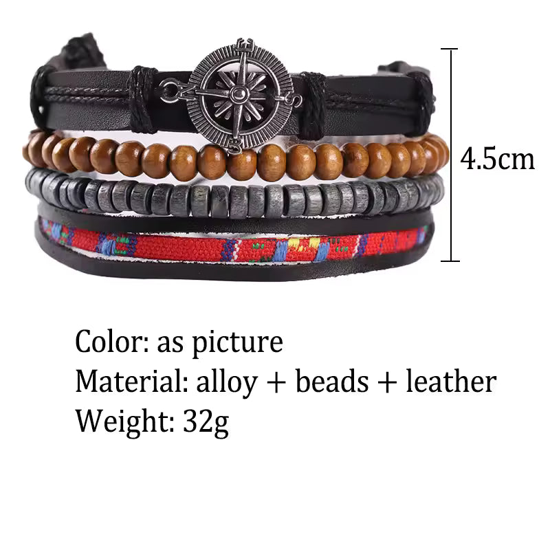 Boho Leather Bracelet Set