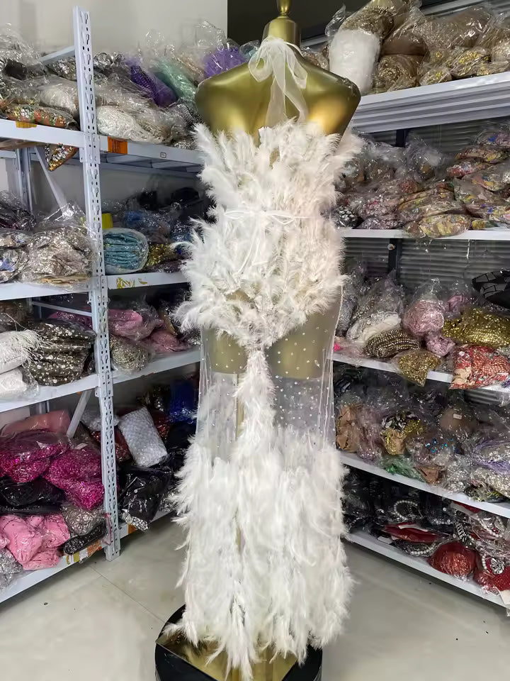 Drag Queen Feather Dress