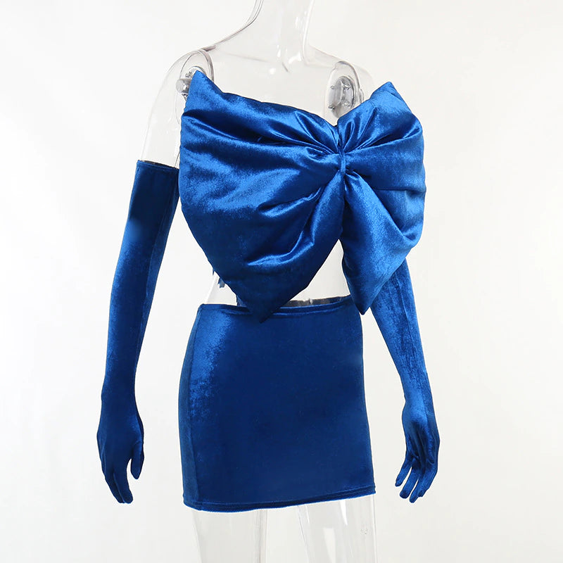 Bow Mini Skirt Party Dress