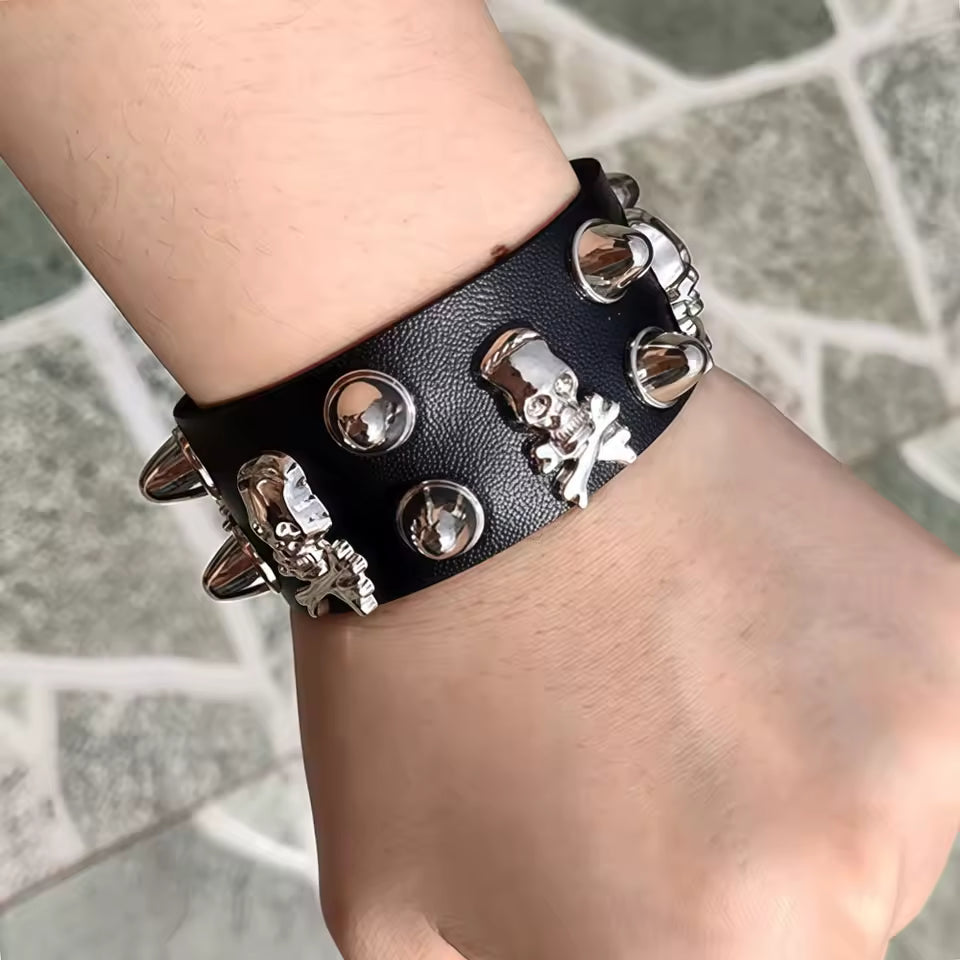 Skull Spiked Bracelet