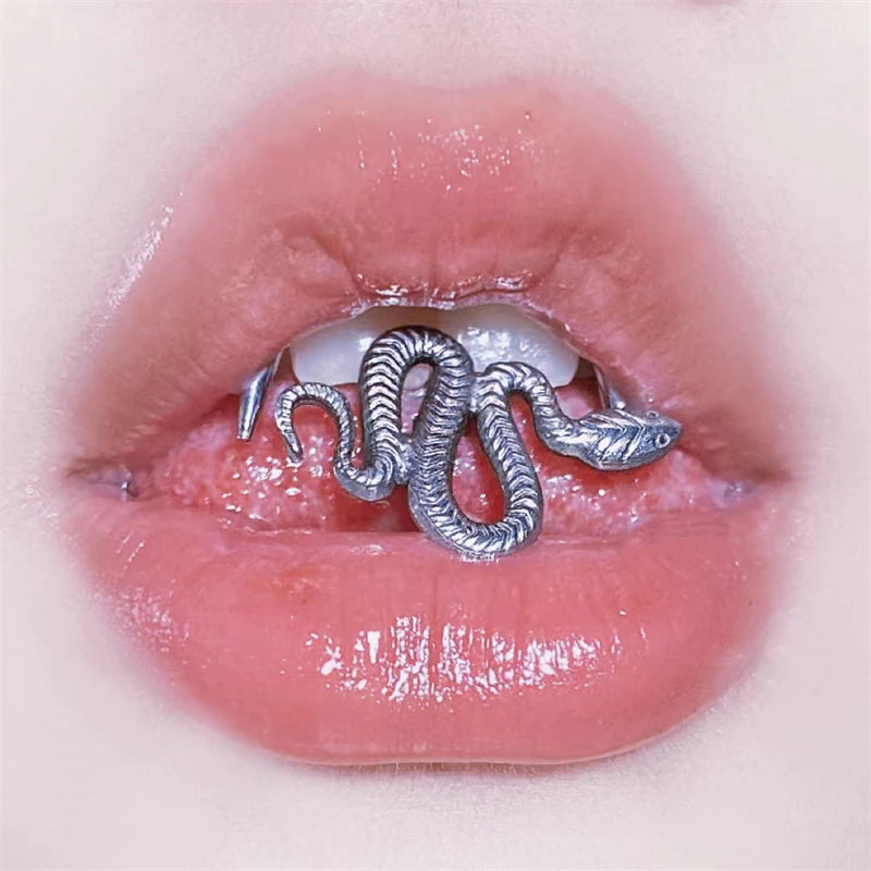 Snake Tongue Ring Stainless Steel