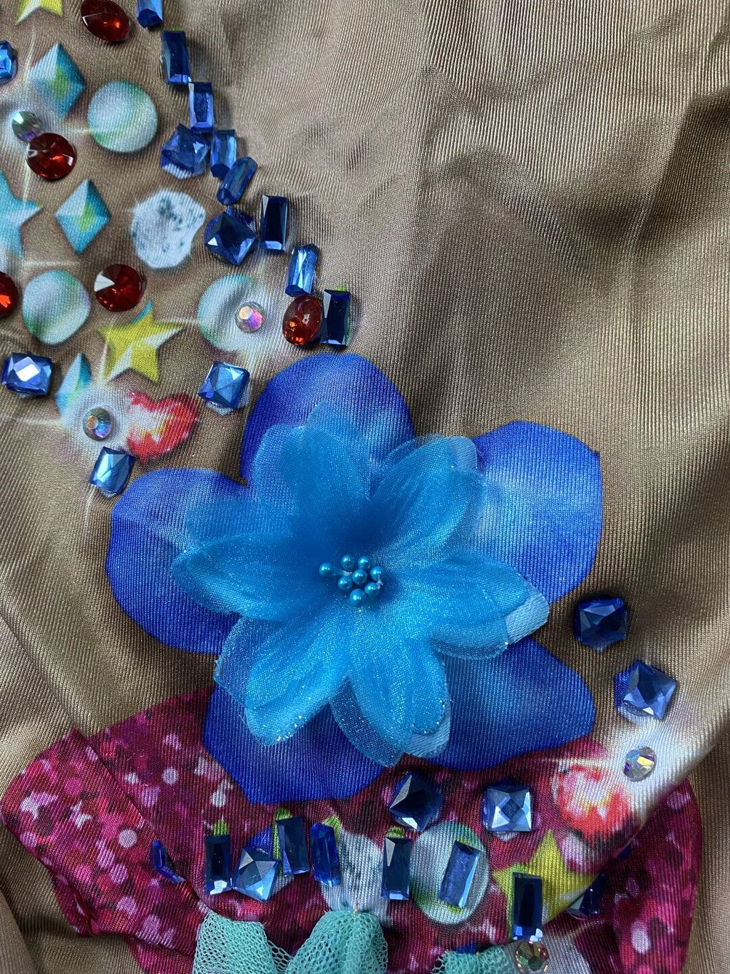 Mermaid Sheer Blue Flower Jumpsuit