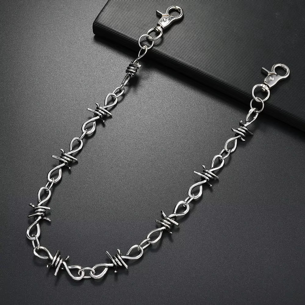 Spiked Barbed Wire Wallet Chain