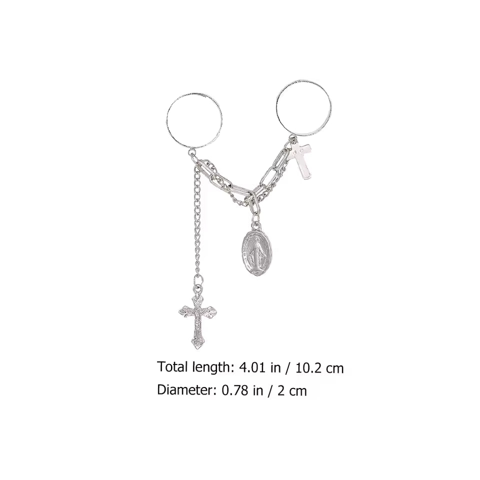 Cross Chain Rosary Ring