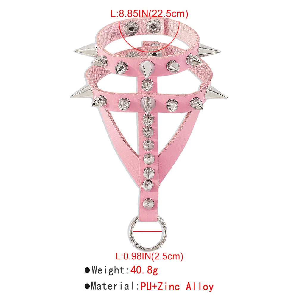 Pink Spiked Emo Bracelet