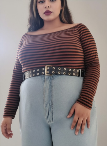 Plus Size Snake Skin Grommet Belt