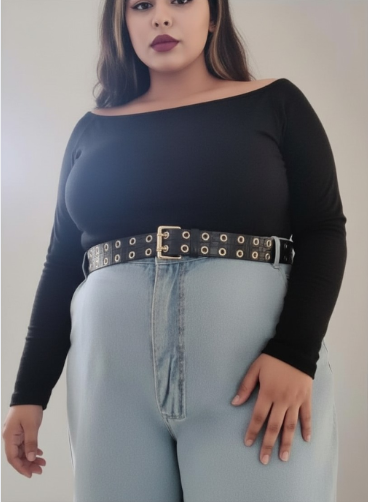 Plus Size Snake Skin Grommet Belt