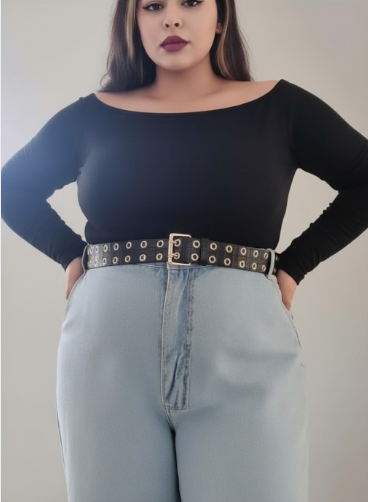 Plus Size Snake Skin Grommet Belt