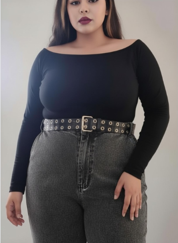 Plus Size Snake Skin Grommet Belt