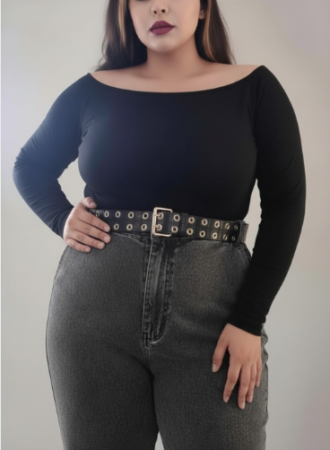 Plus Size Snake Skin Grommet Belt