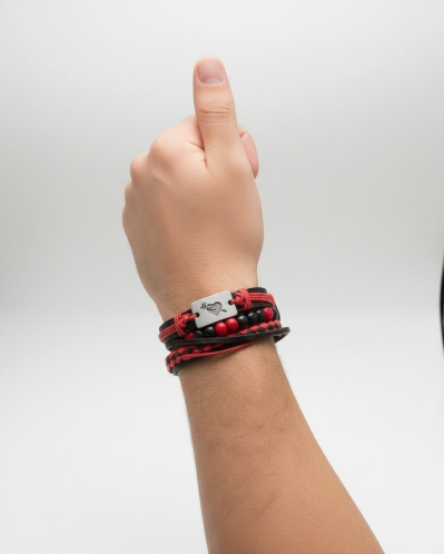 Black and Red Love Bracelet