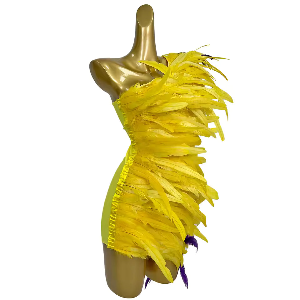 Yellow Feather Dress