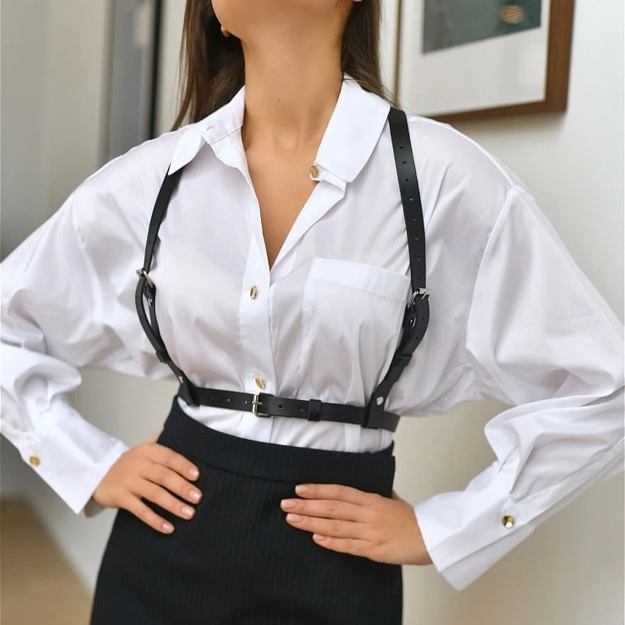 Vegan Leather Suspenders