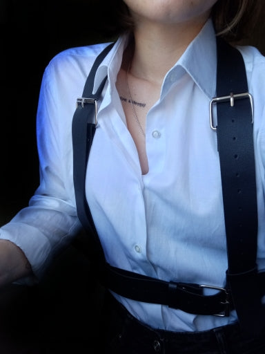 Vegan Leather Suspenders