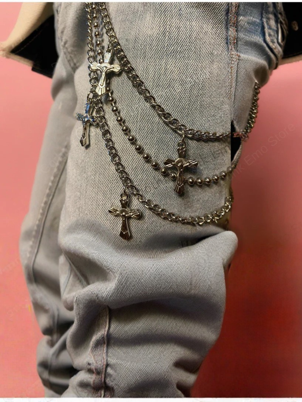 Cross O-Ring Layered Pants Chain