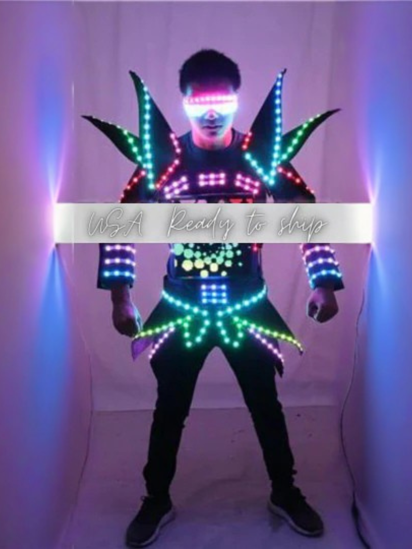 Men Led Light Costume