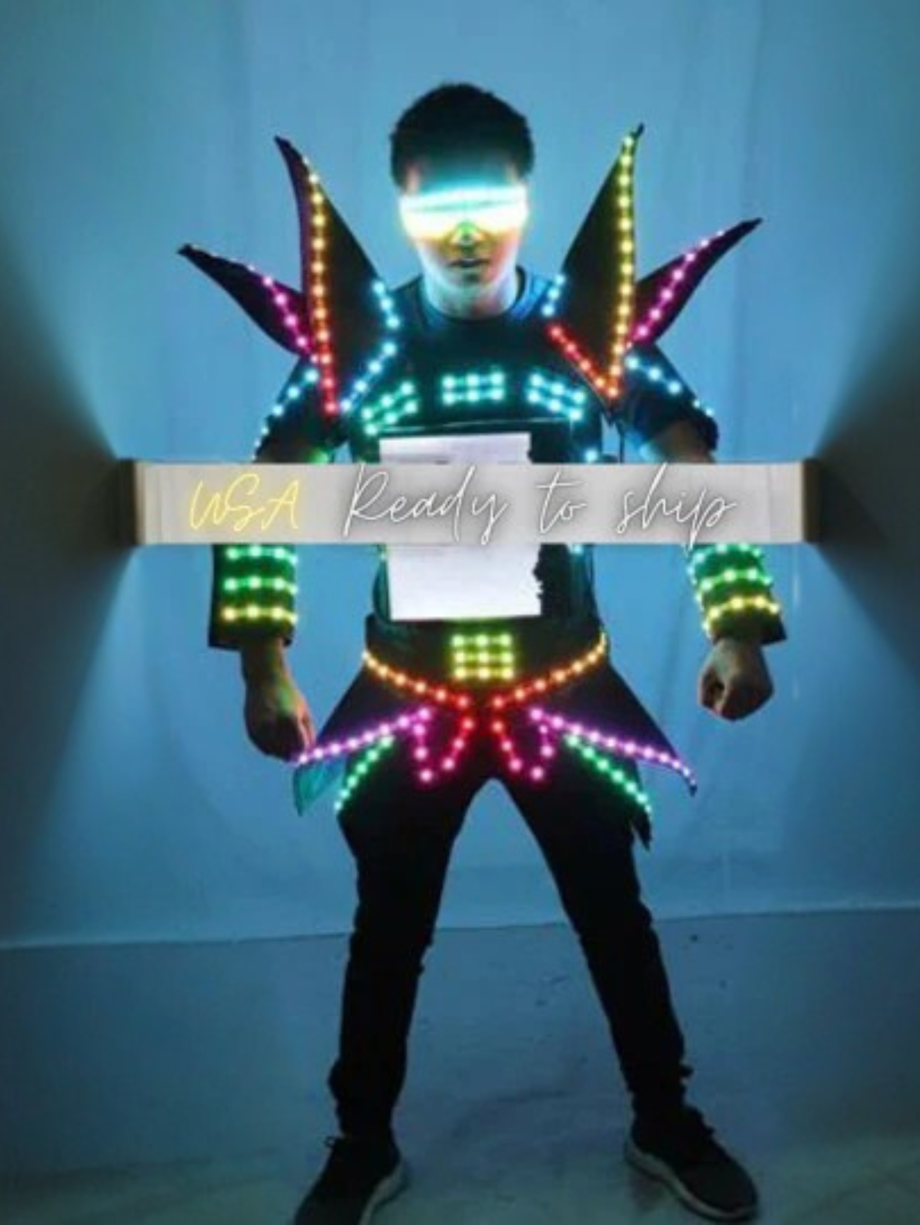Men Led Light Costume