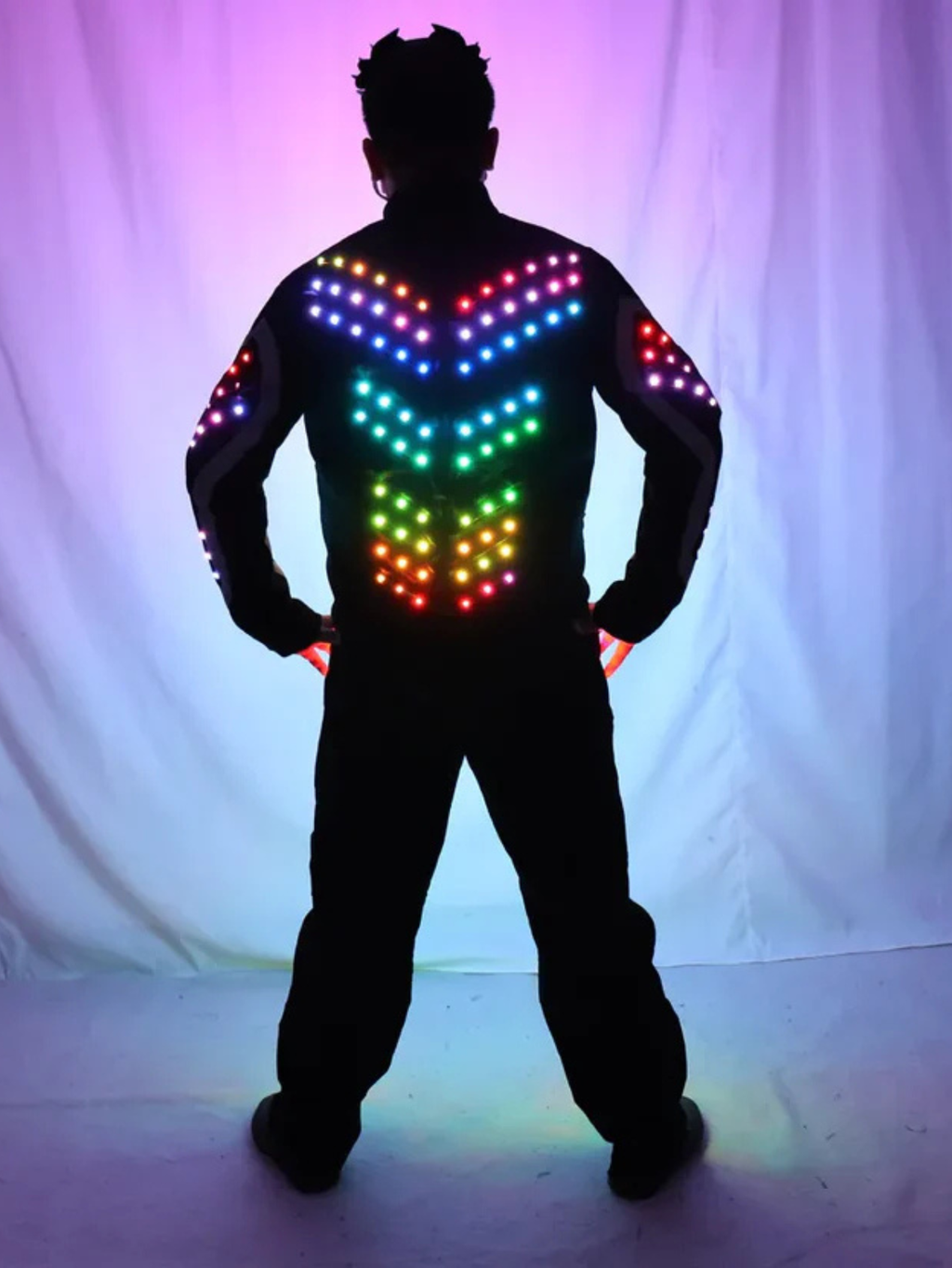 Men Led Light Motorcycle Costume