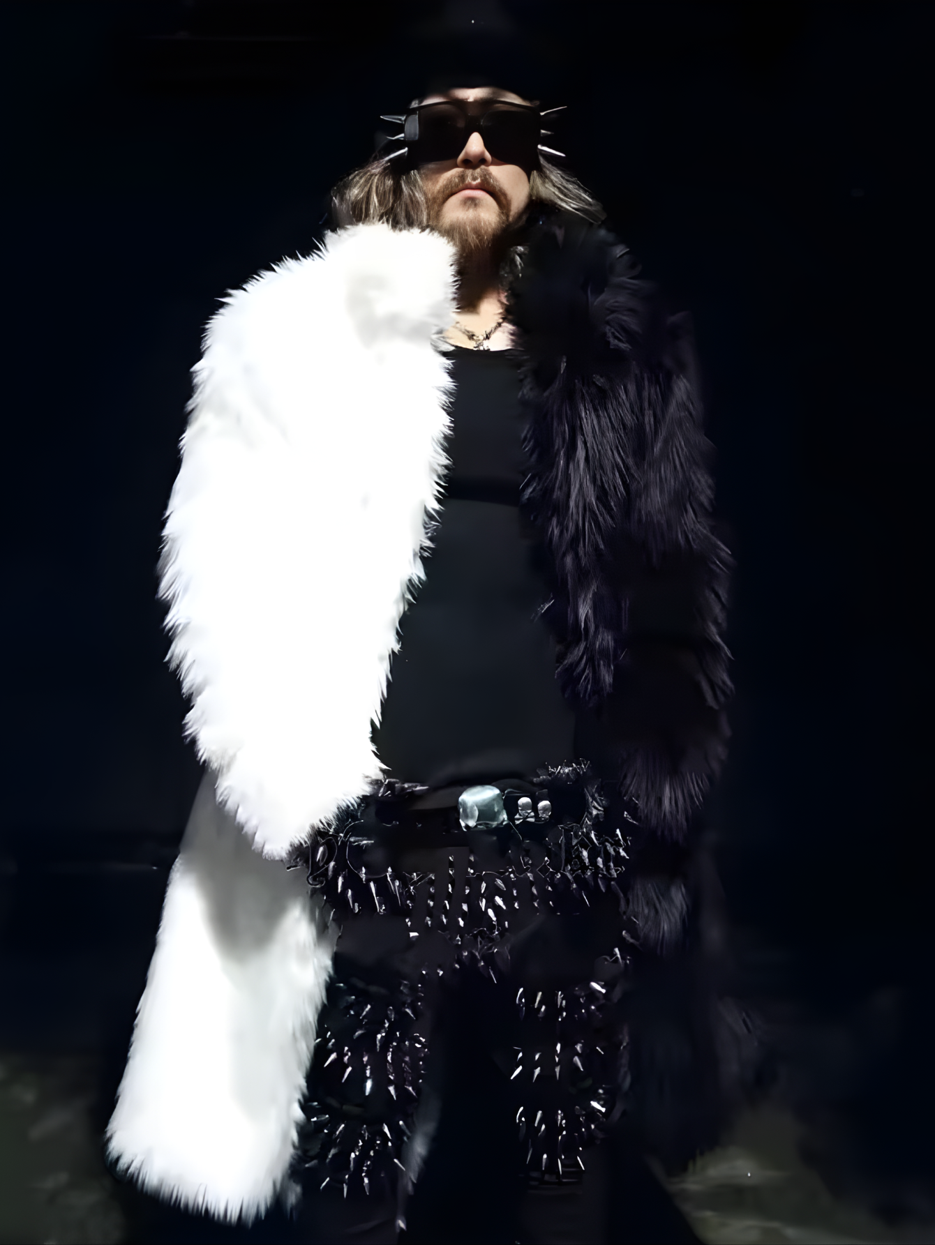 Black and White Fur Jacket