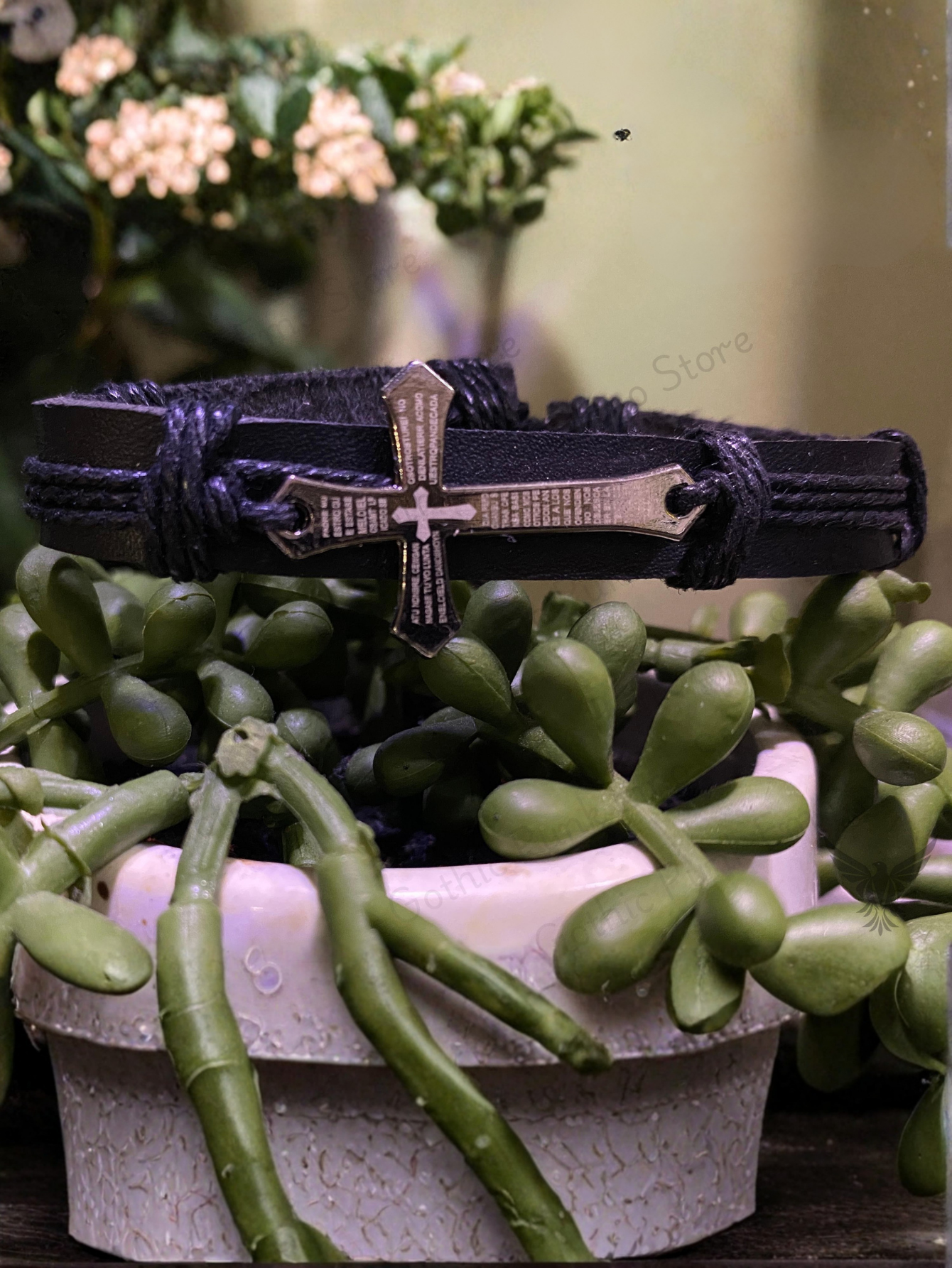 Black Cross Bracelet Set