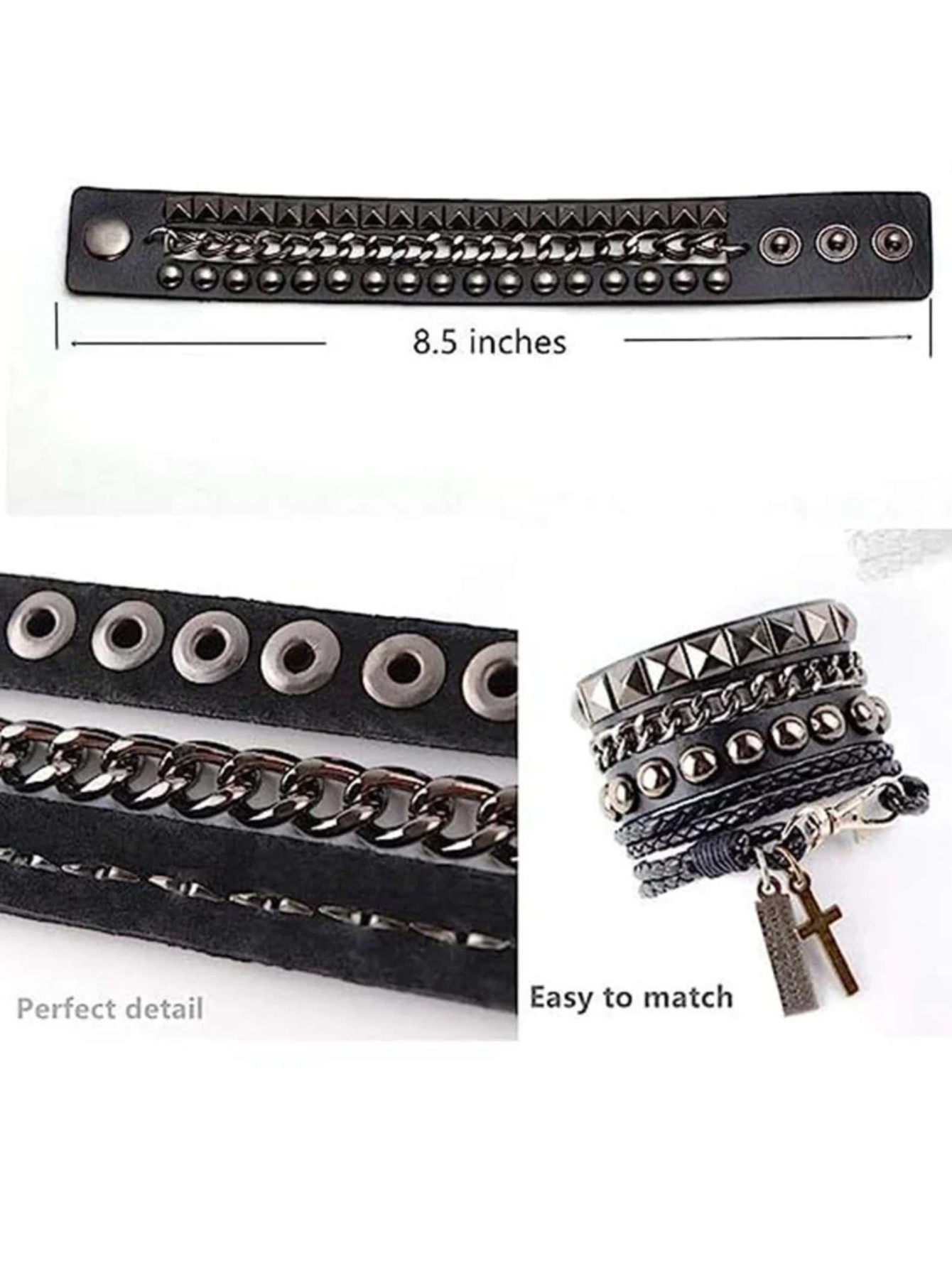 Punk Cuff Bracelet Retro Rock Wristband