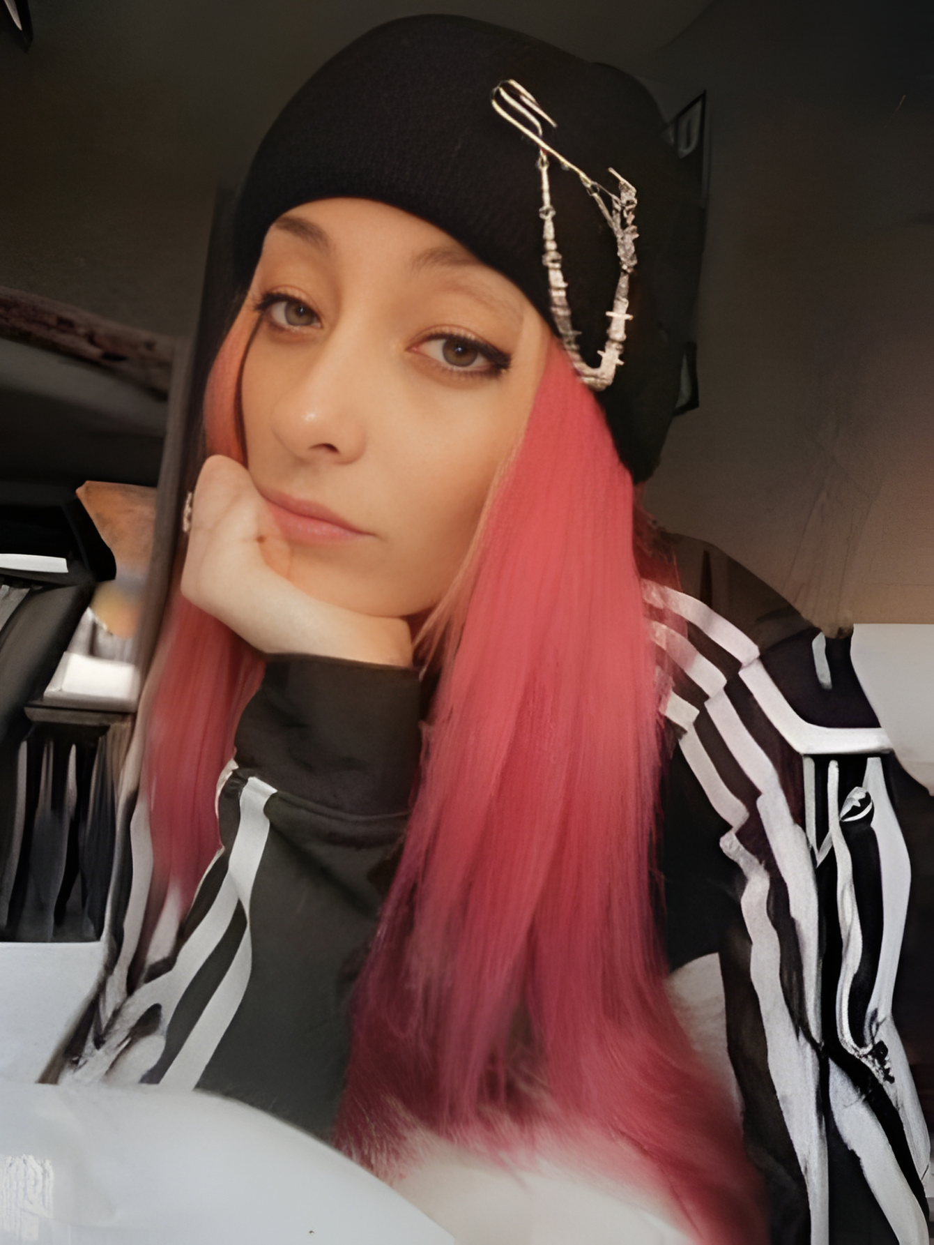 Black y2k Beanie Chain Hat Cap