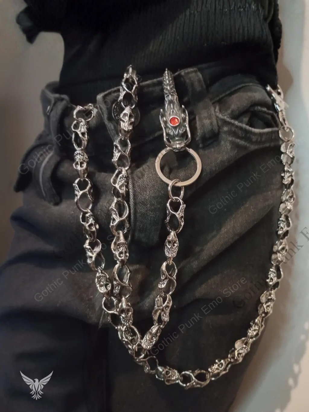 Gothic Dragon Heavy Duty Biker Jean Chain