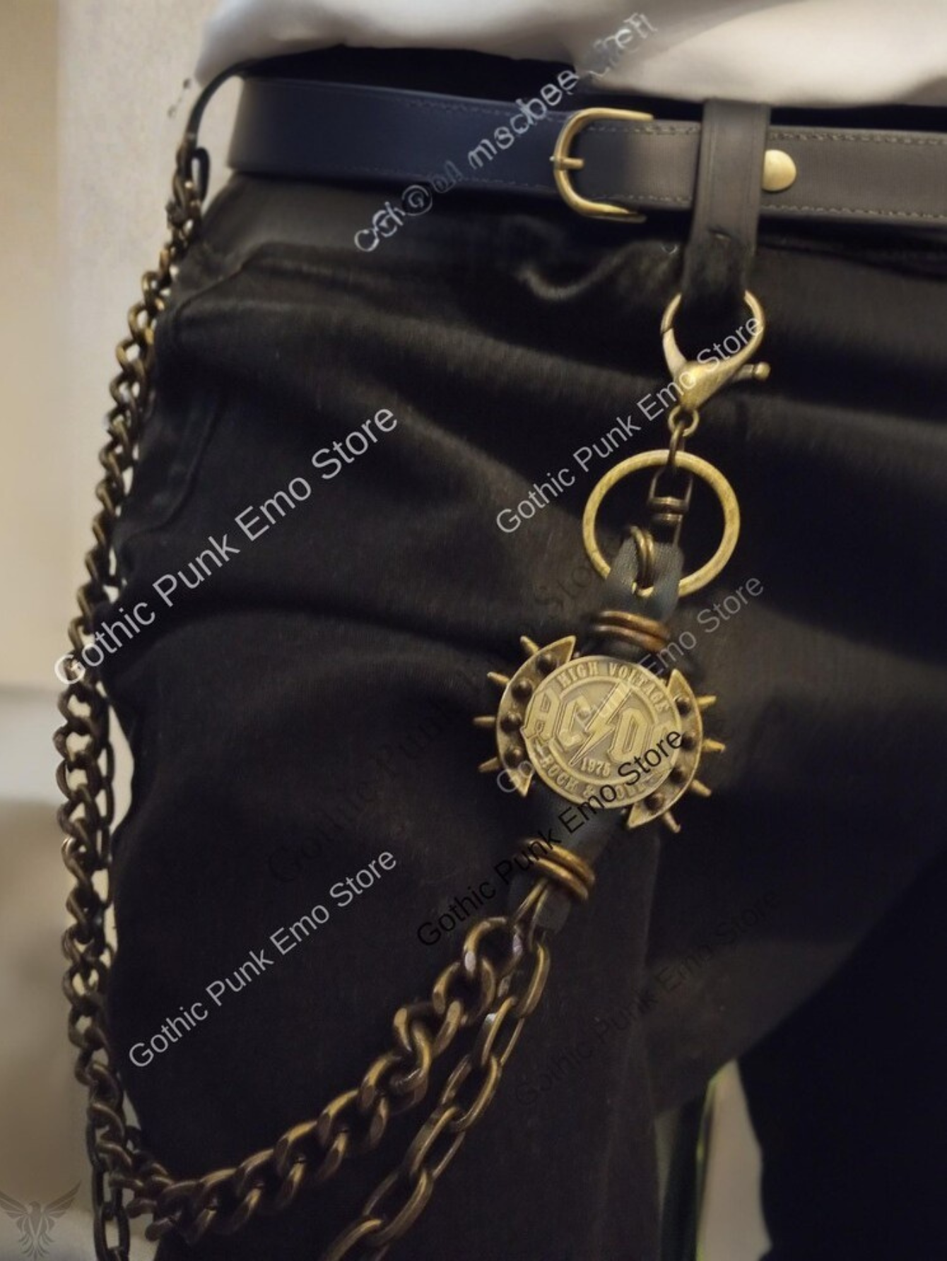 AC\DC Punk Wallet Chain Medallion