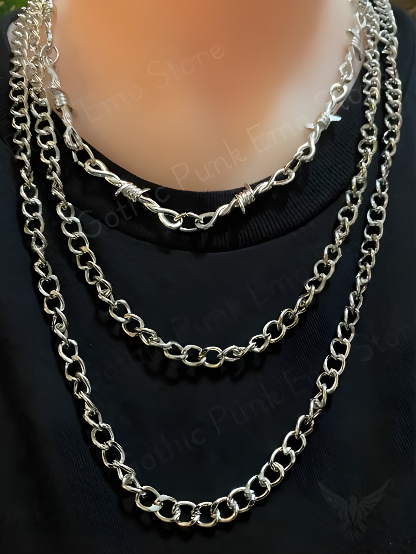 Barbed Wire Layered Necklace