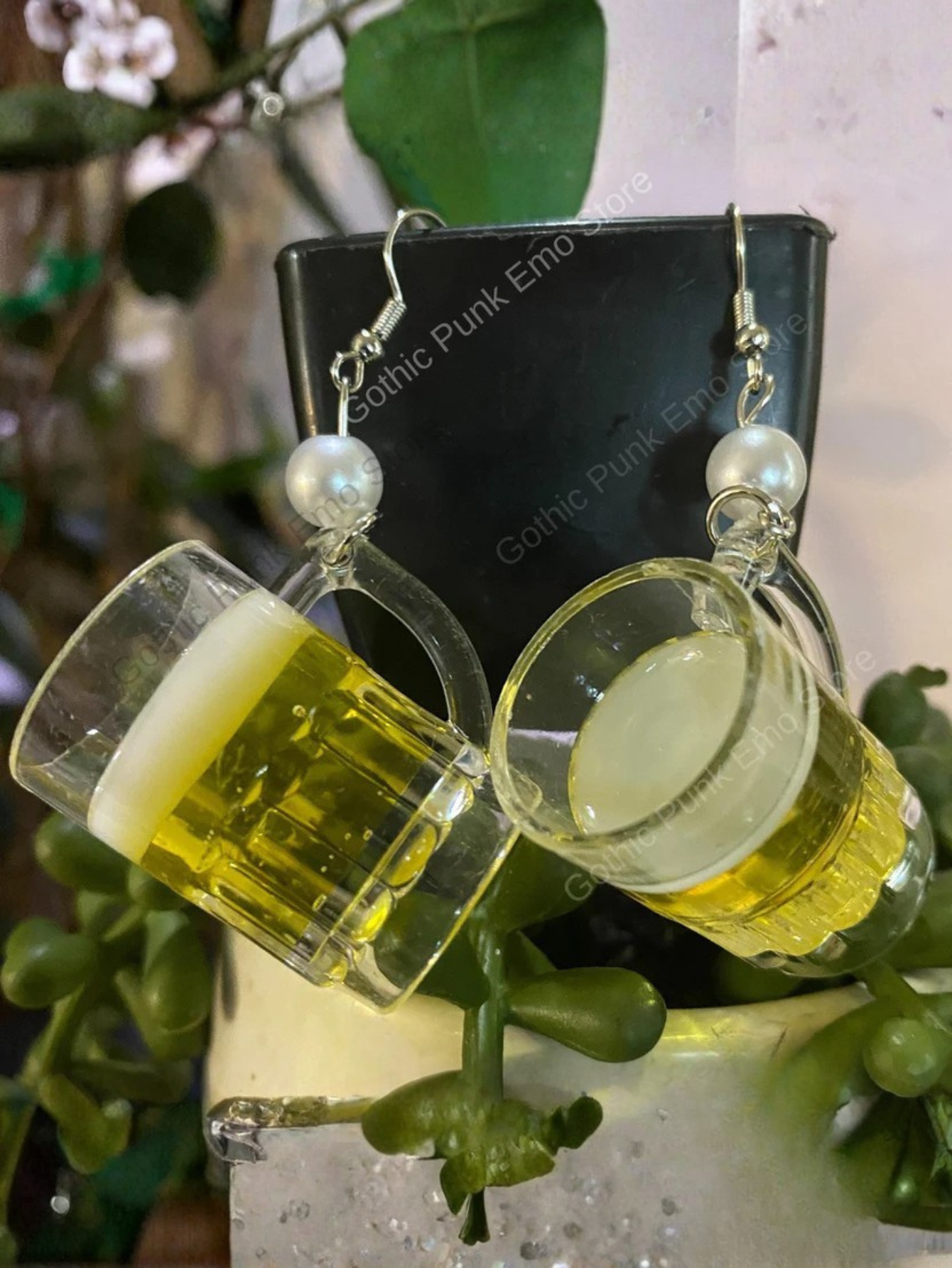 Acrylic Beer Mug Earrings