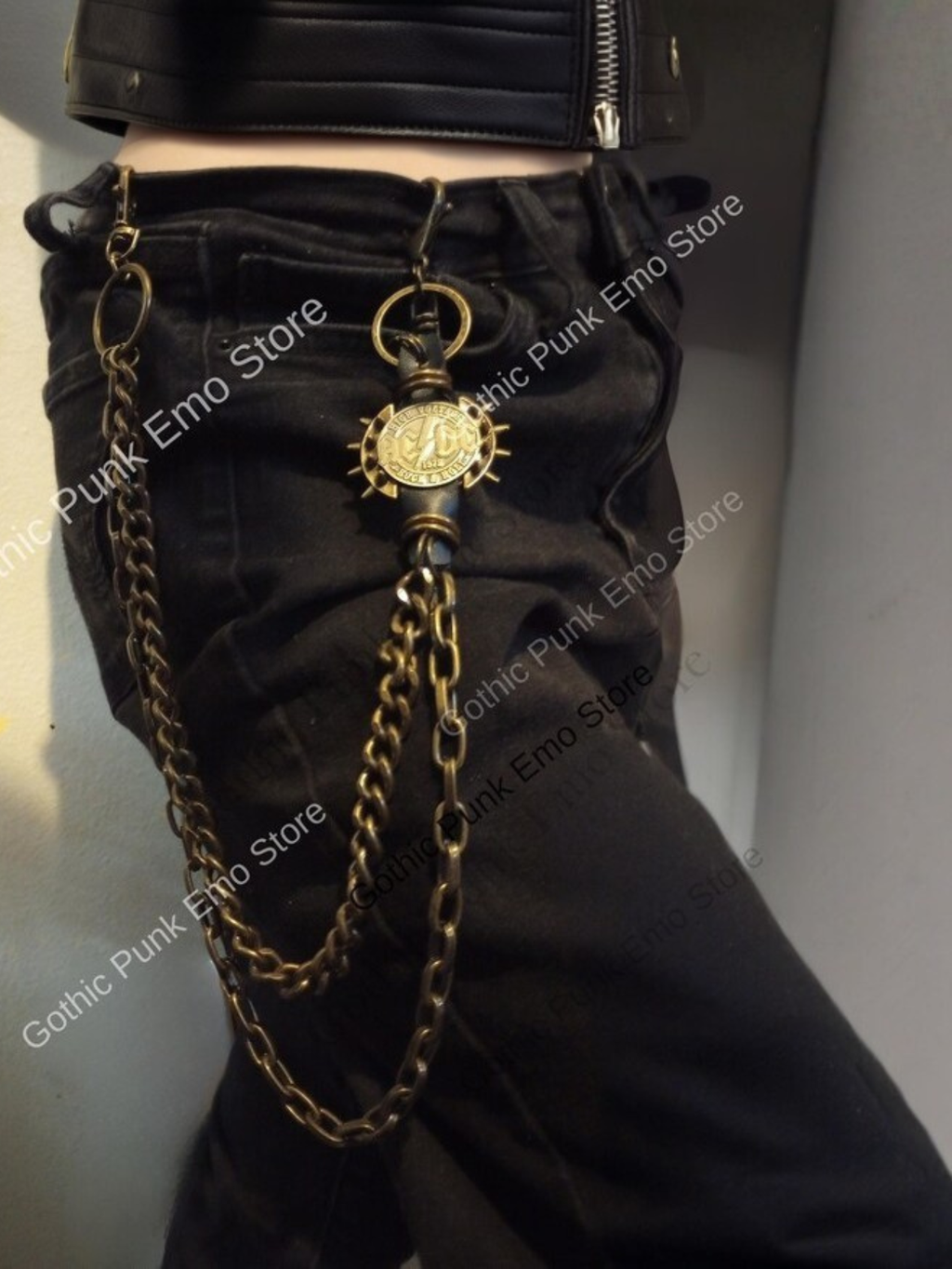 AC\DC Punk Wallet Chain Medallion