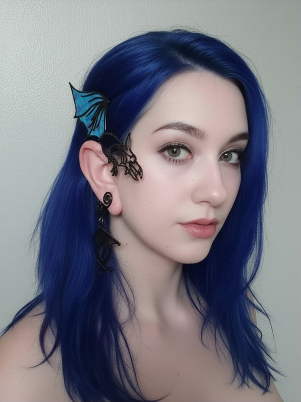Black Gothic Dragon Ear Cuff