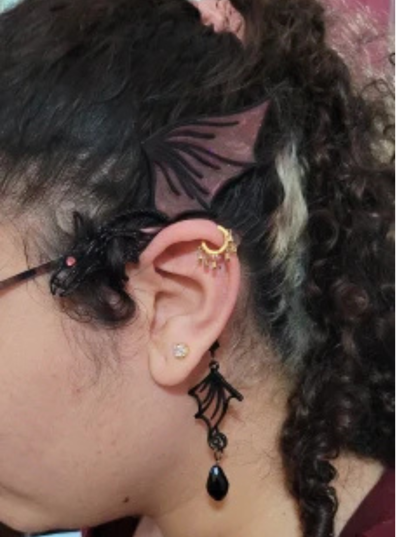 Black Gothic Dragon Ear Cuff