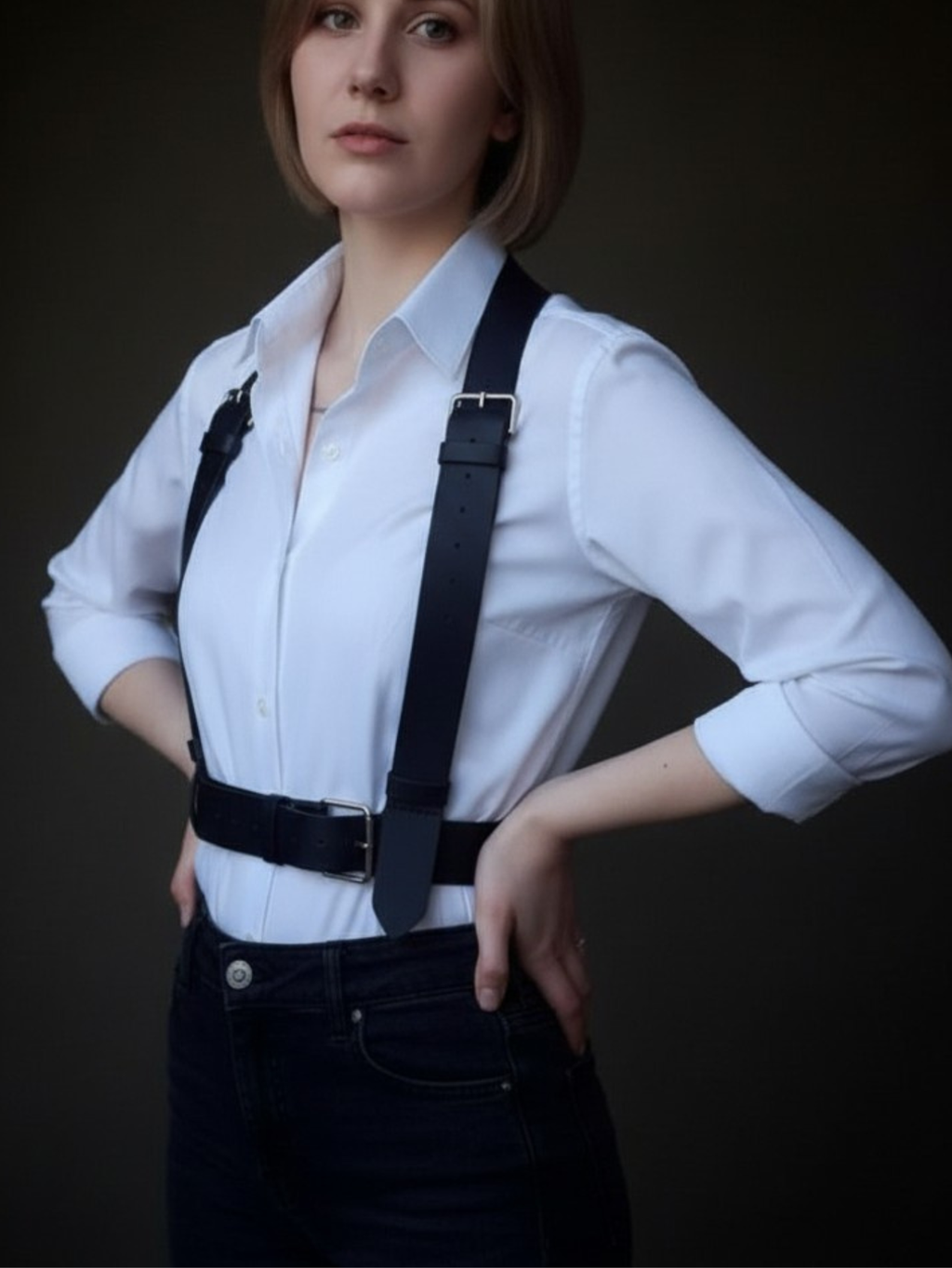 Vegan Leather Suspenders