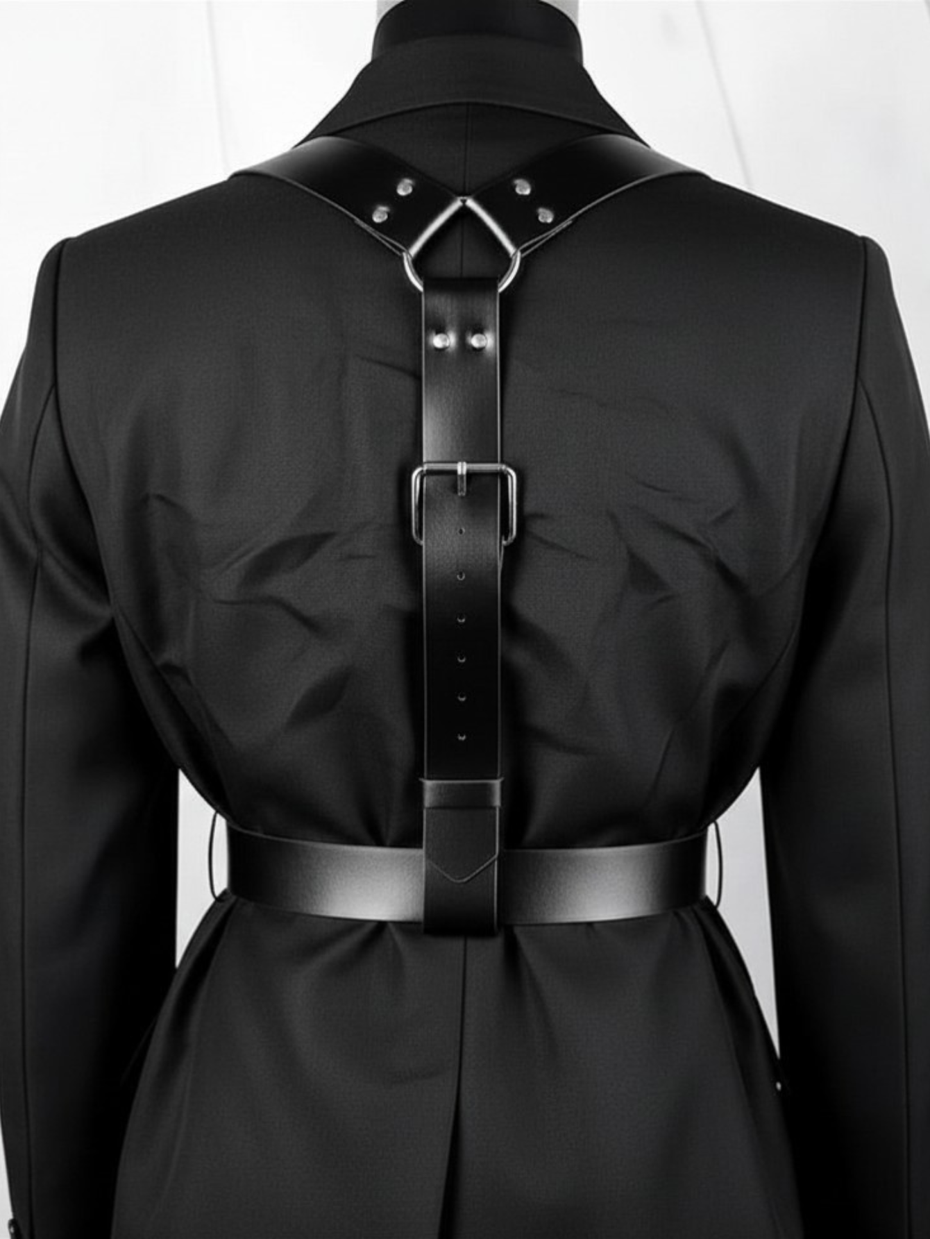 Plus Size Leather Suspenders