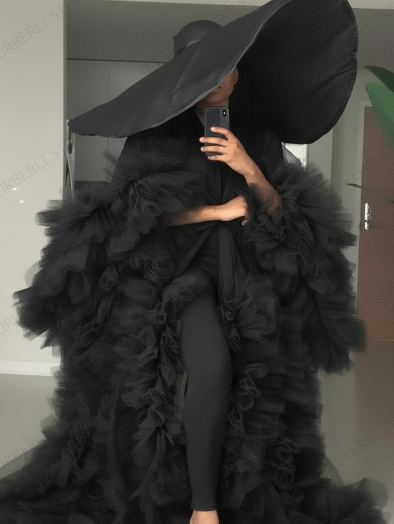 Large Brim Black Hat