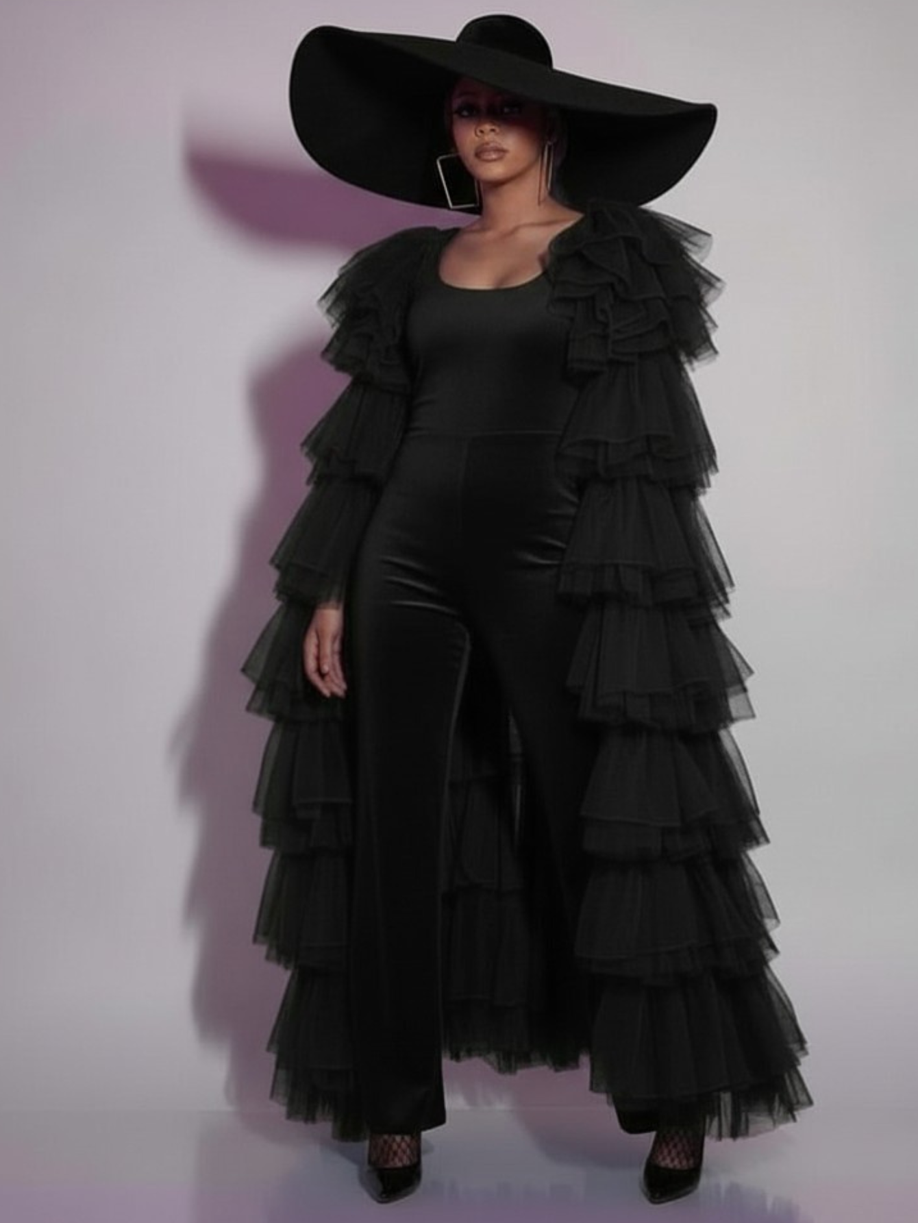 Large Brim Black Hat