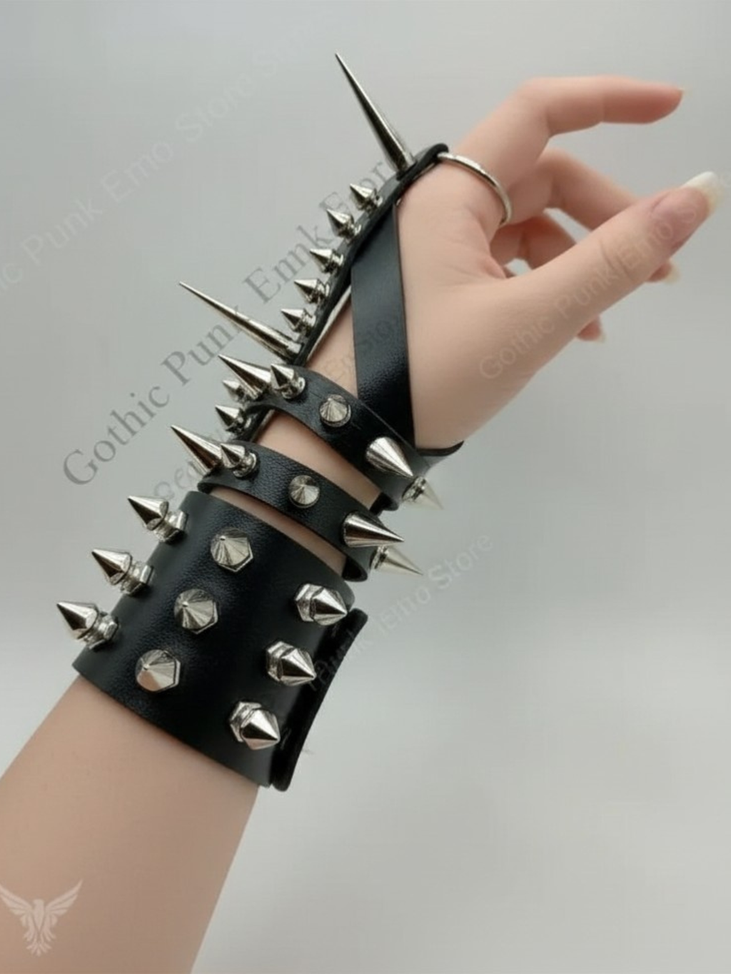 Gauntlet Punk Rock Spiked Bracelet Set
