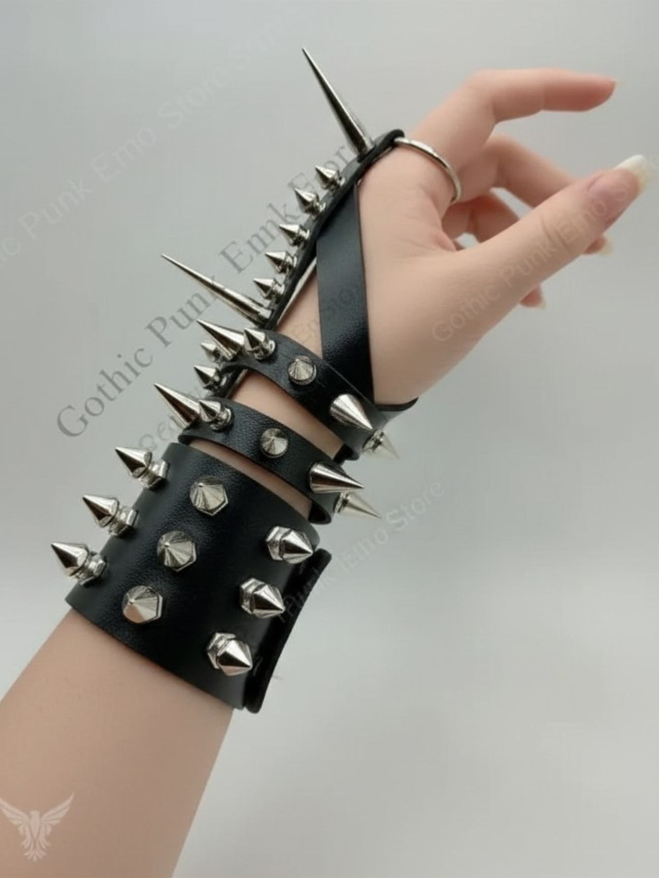 Gauntlet Punk Rock Spiked Bracelet Set