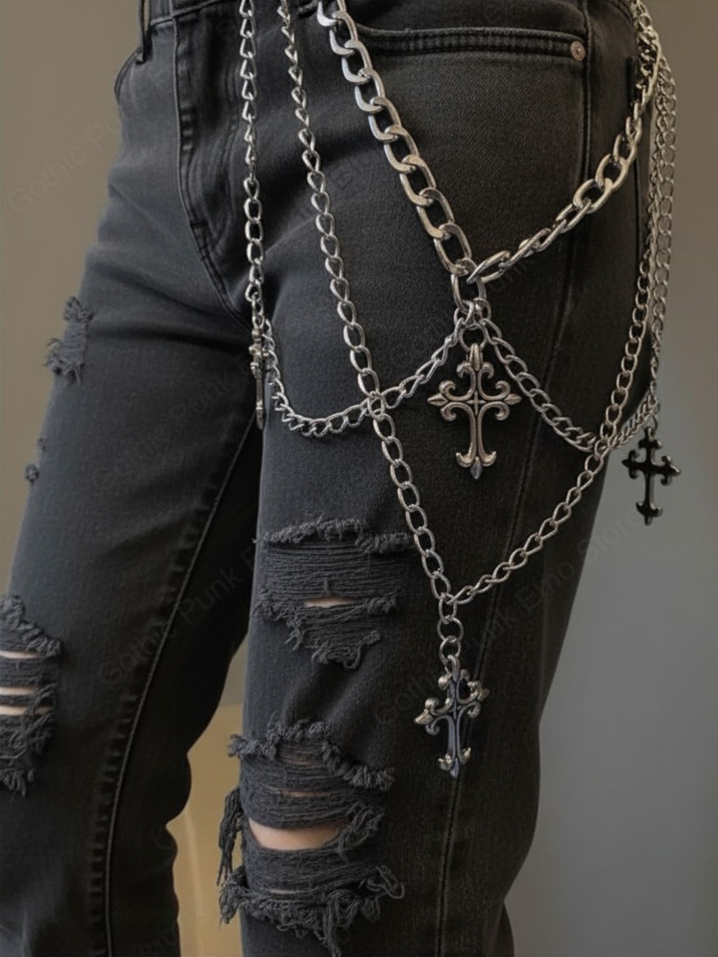 Layered Emo Punk Pants Necklace